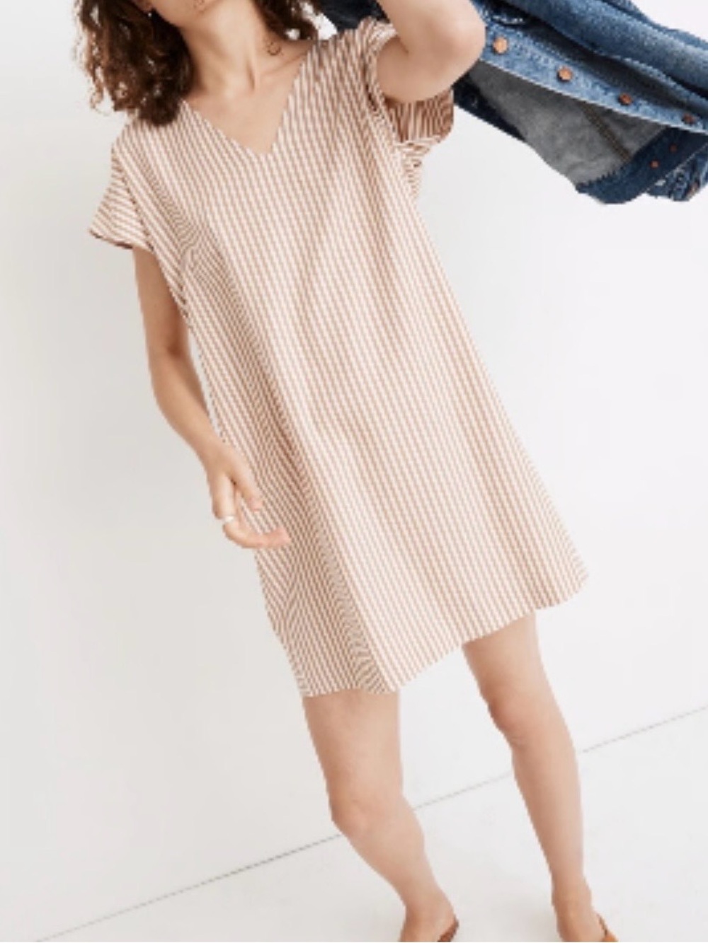 Madewell Striped Button-Back Easy Dress